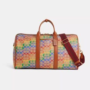 Coach CJ841 Gotham Duffle Bag – Rainbow Canvas Pride Edition
